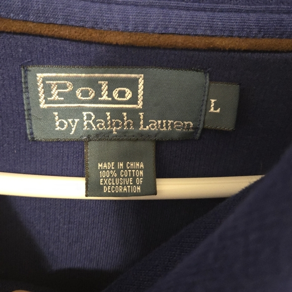 Polo Ralph Lauren Shawl Collar Pullover Sweater Men Large Royal Blue - Picture 3 of 6